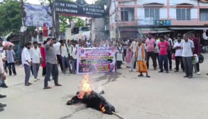 ধর্মনগর শহরে কুশপুত্তলিকা পুড়লো বর্ণালী গোস্বামীর!