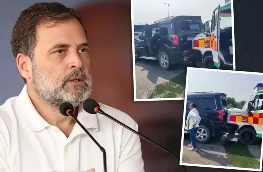 রাহুল গান্ধীর কনভয়ে দুর্ঘটনা, অ্যাম্বুলেন্সের সঙ্গে সংঘর্ষ পাঁচ গাড়ির, কেমন আছেন কংগ্রেস নেতা?